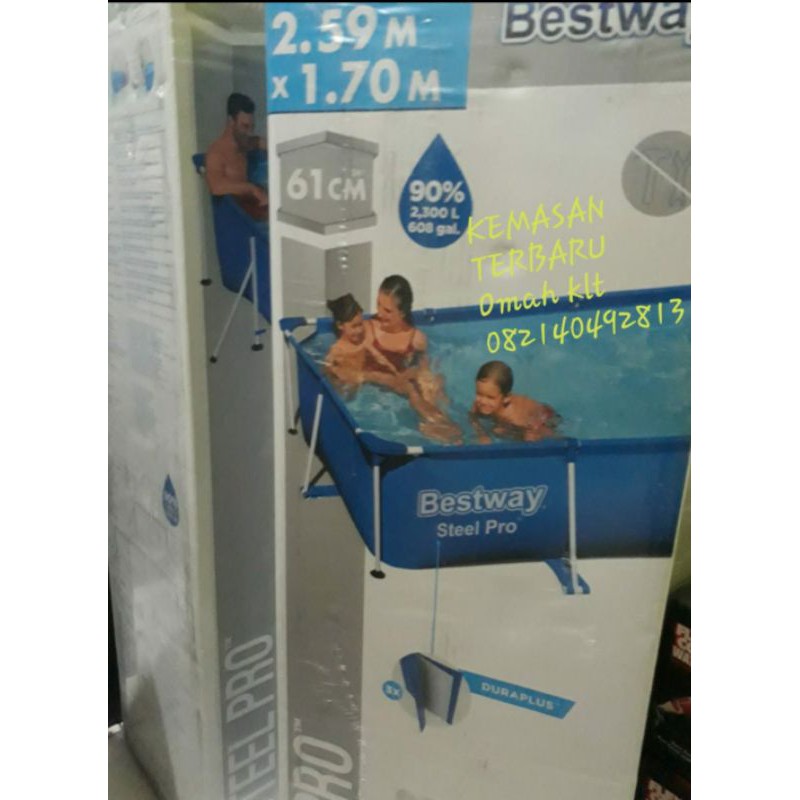 kolam renang portable bestway steel pool swimming pool