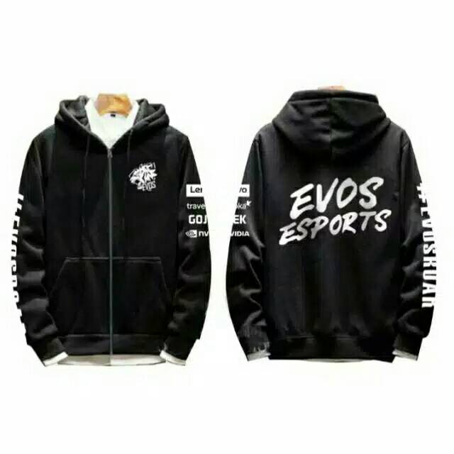 Jaket zipper hoodi evos esport