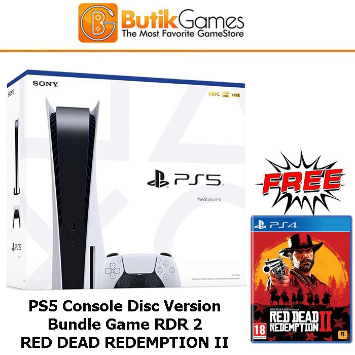 Sony PS5 PlayStation 5 Console Mesin Bundle Game Red Dead Redemption 2