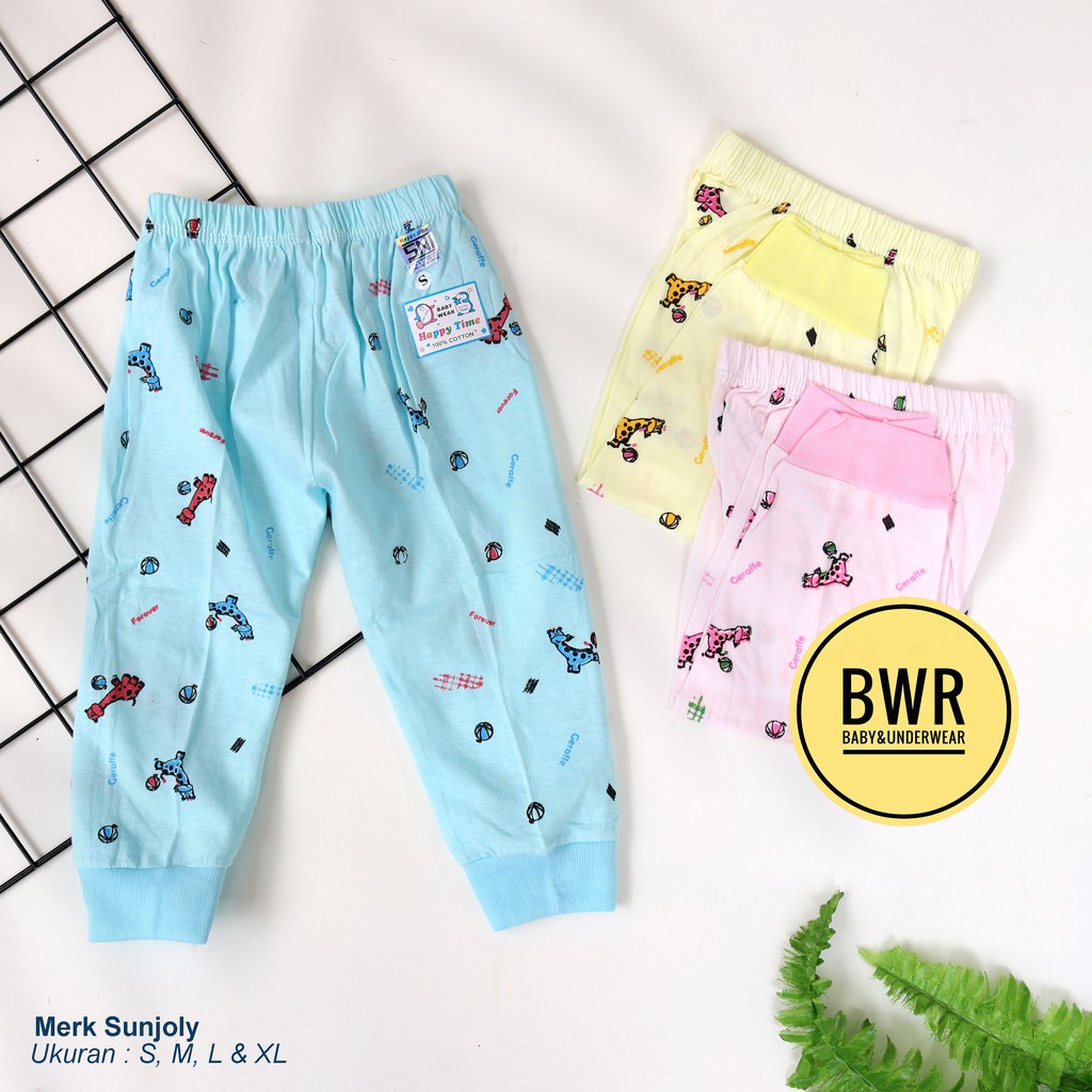 [ 3pc ] Celana Panjang Anak &amp; Bayi Laki Laki | S,M,L Celana SUNJOLY WARNA Cewek Cowok Murah - Bwr