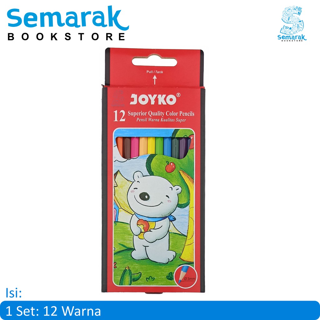 

Pensil Warna Kualitas Super Joyko CP-12PB 12 Warna
