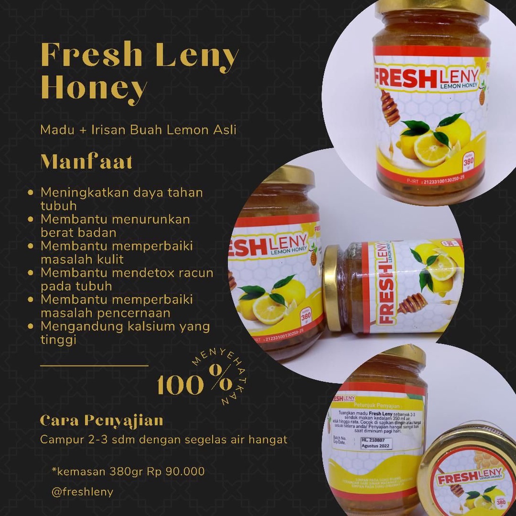 

Madu Lemon 380gr menambah imunitas tubuh (Campuran madu+irisan lemon segar )