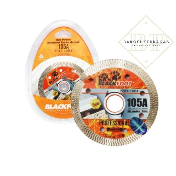 Diamond Wheel Granite TURBO 4 Inch BLACKFOOT 105A Mata Potong Gerinda Granit Keramik Beton Marmer Ba