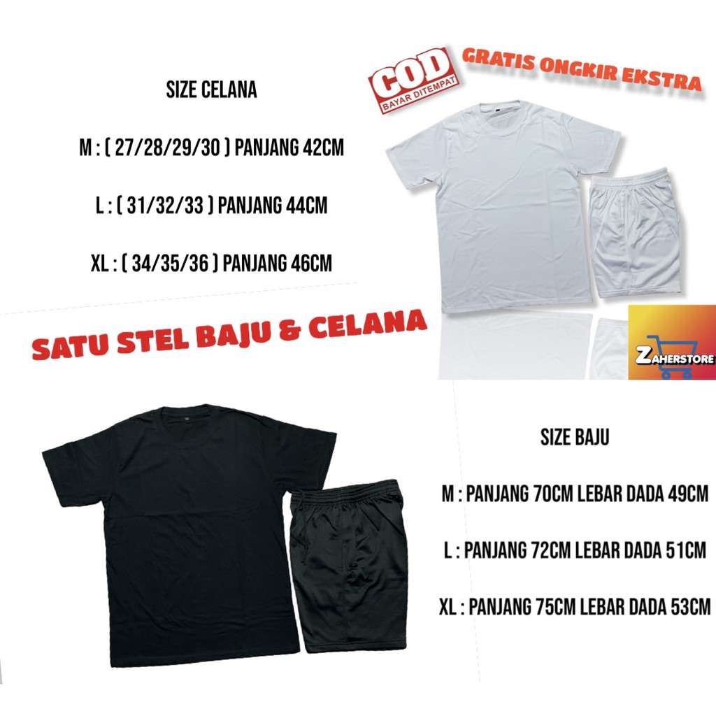 SETELAN OLAHRAGA RUNNING / GYM / BAJU PUTIH POLOS TES PENDIDIKAN TNI POLRI PRIA / WANITA-2