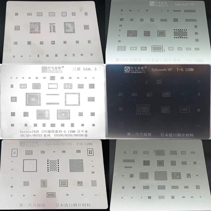 PLAT BGA All Type Samsung Dan IP 1set Atau 19pcs / type untuk peralatan service hp