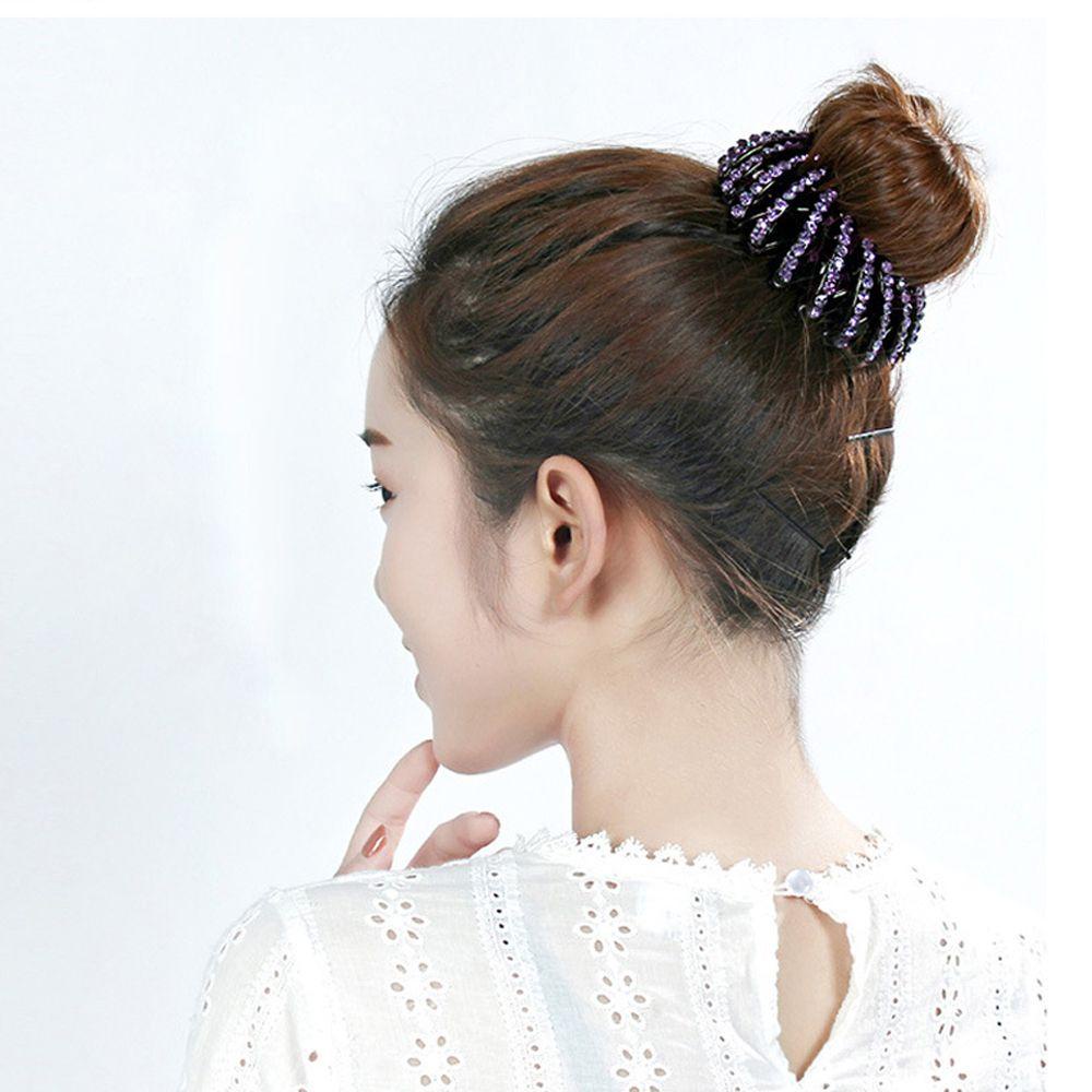 Agustina Bird Nest Bun Maker Jepit Rambut Aksesoris Rambut Curler Roller Alat Stretch Akrilik Untuk Wanita Ponytail Holder