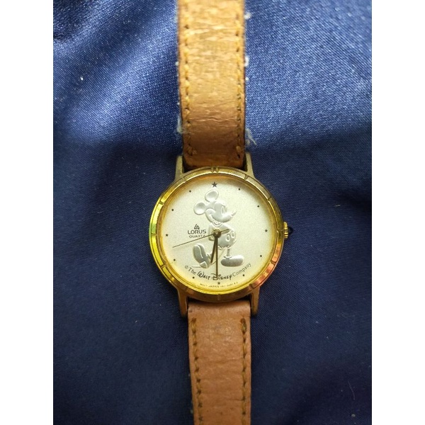pl jam lorus original gold coin  rare mickey mouse watch vintage very rare