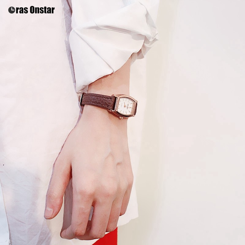 Jam Tangan Quartz Dial Kotak Kecil Casual Untuk Wanita New Ms Watch 【Jakarta Ready】-7