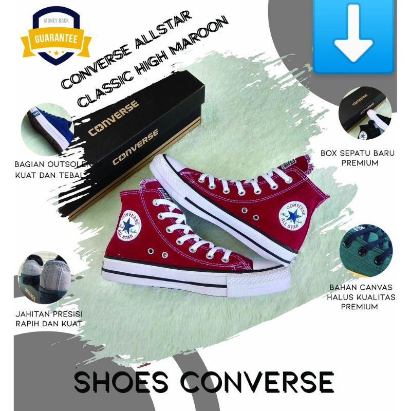 sepatu sneaker original putih polos high sepatu Converse All star 100% original terbaru