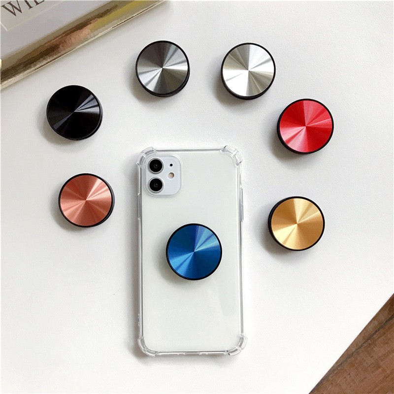 PopSocket HP Model Bulat Bahan Metal Banyak Warna Efek Mirror