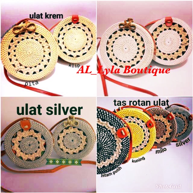 Tas Rotan Bali Bulat dan Rajut