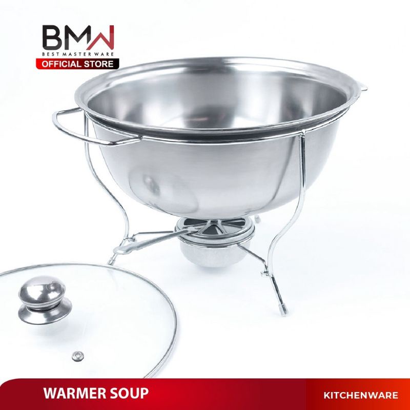 Warmer Bulat - Baskom Tempat Sayur Soup Prasmanan Saji Stainless - TERMURAH