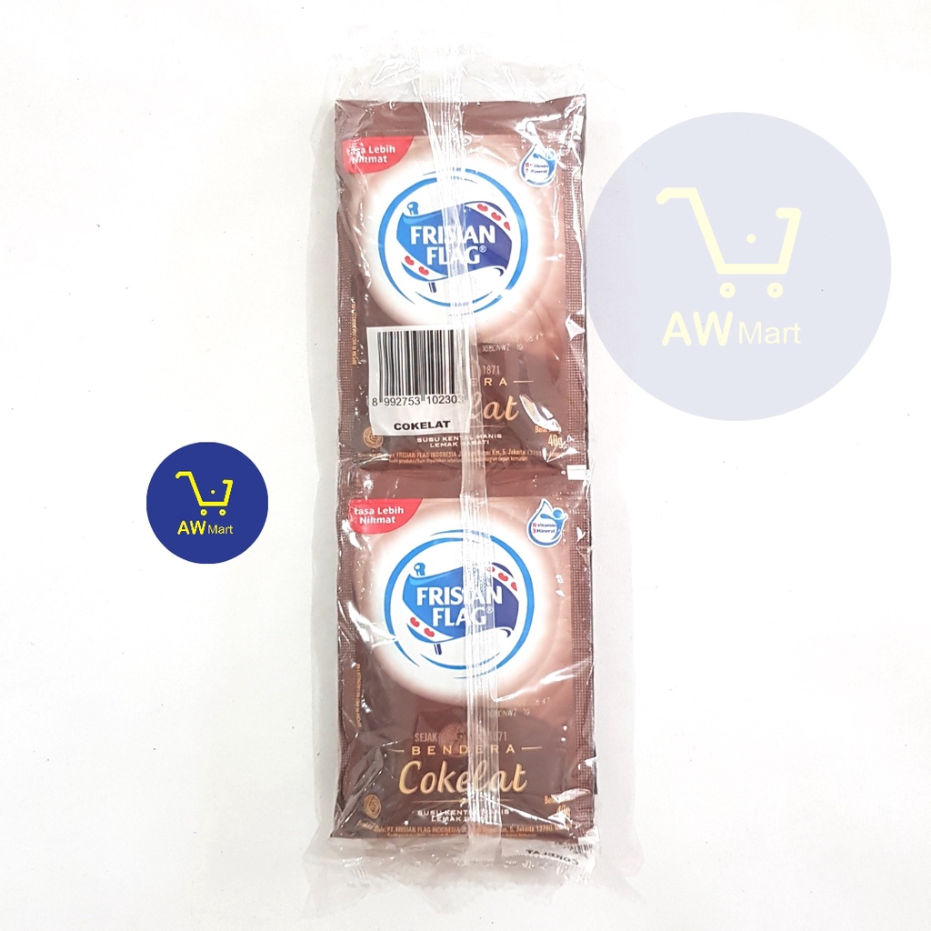 SUSU KENTAL MANIS FRISIAN FLAG SACHET RENCENG (6 SACHET X 40 GRAM) - SKM &amp; COKLAT - SUSU BENDERA KENTAL MANIS