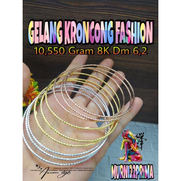 GELANG KRONCONG FASHION EMAS ASLI