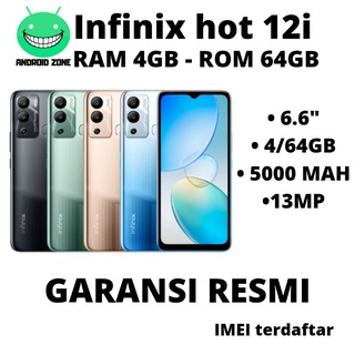 INFINIX HOT 12i RAM 4GB INTERNAL 64GB GARANSI RESMI