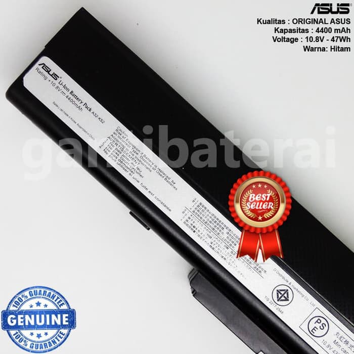 Baterai Asus K42F K42J K42JB K42JR K42JK K42JV K42JR A32-K52 Original