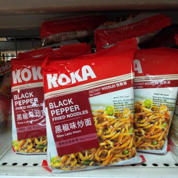 

favorit] koka instan noodles No MSG black pepper fried noodles 85 gram mi