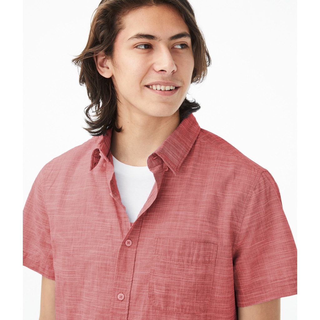 AEROPOSTALE Kemeja Polos Pink Two Tone Semi Formal Original Shirt Pria