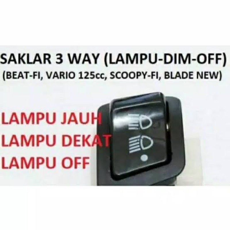TOMBOL DIM TEC 3 TITIK REVO ABSOLUTE  BEAT SCOOPY FI VARIO 125 BLADE NEW KUALITAS HONDA POLOS