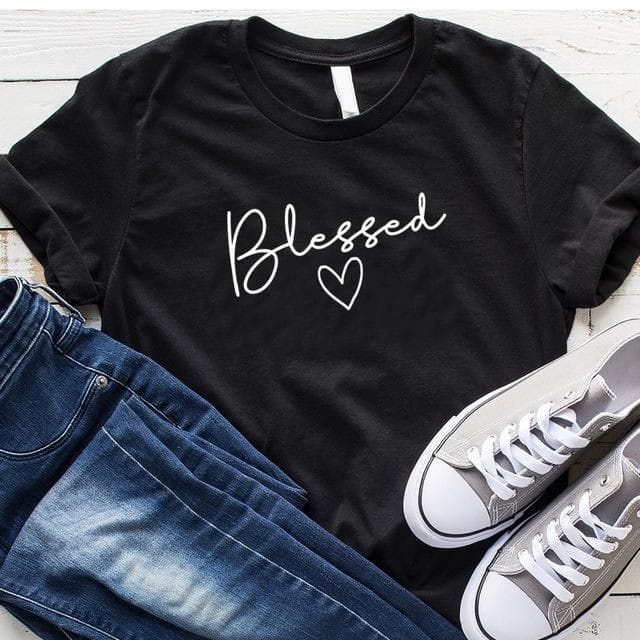 MYSTIQUE.ID-BAJU KAOS BLESSED T-SHIRT LUCU DAN AESTHETIC