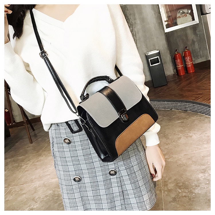 TM-71 tas selempang jinjing kotak retro sling bag wanita import korea jepang