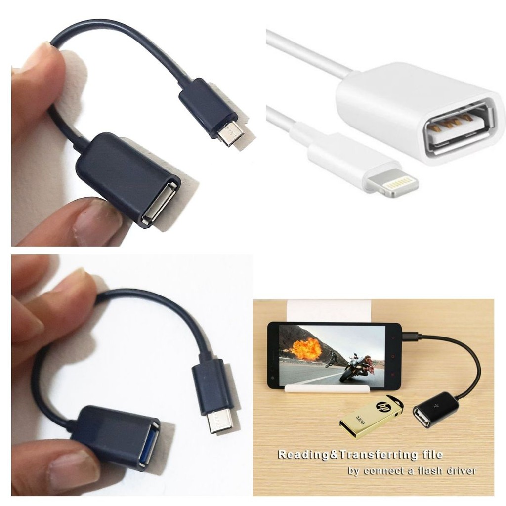 Kabel OTG Adapter Konektor HP  Micro  Tipe C Lighting IOS 4PPL3 Ke USB Female Port 111158