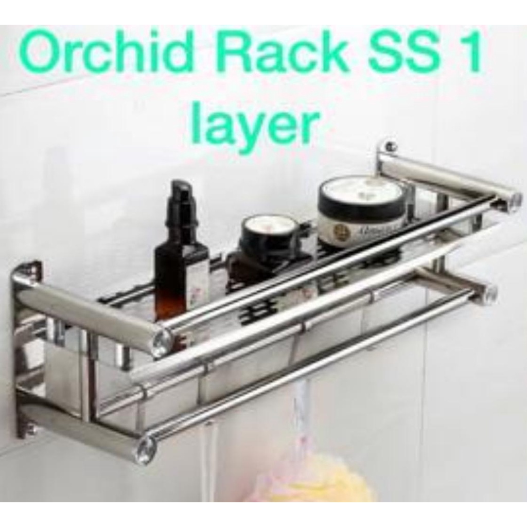 (1KG) SHENAR RAK HANDUK / RAK GANTUNGAN HANDUK / RAK HANDUK STAINLESS / ORCHID RACK / RAK GANTUNG SS / RACK TOWEL 2 SUSUN / RAK SABUN KAMAR MANDI