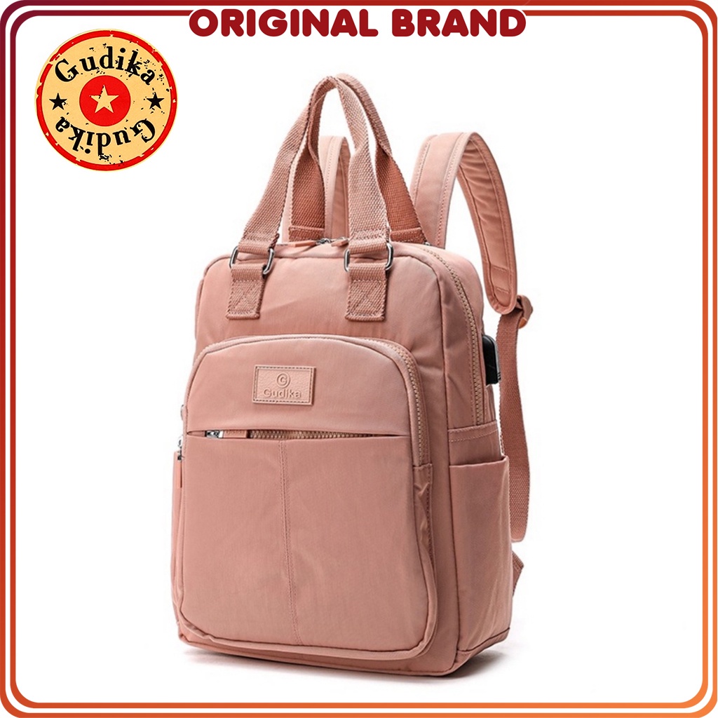 TasMolly BK - Tas Ori Bahan Kedap Air - COD✔ Tas GUDIKA 5206 Tas Ransel Laptop USB Wanita Import Ori