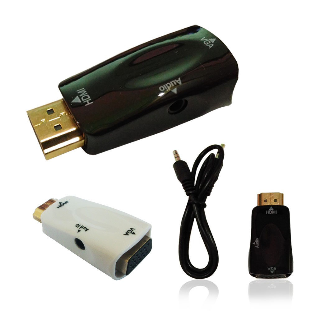 Trend-Universal Dongle Converter HDMI Male to VGA Adaptor Female Plus Audio 3,5mm