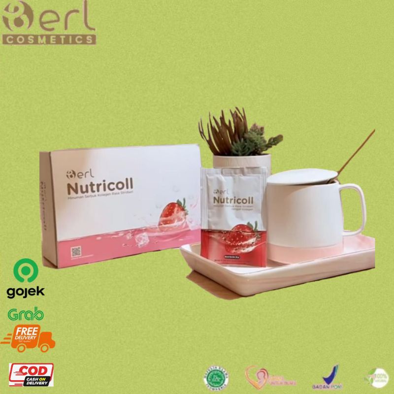 

B ERL nutricol Minuman serbuk kolagen Rasa strawberry mencerahkan kulit mencegah penuaan dini