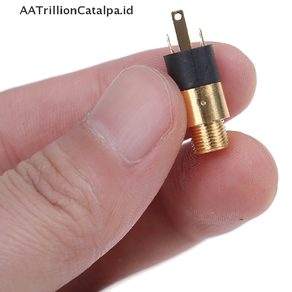 Aatrillioncatalpa 5Pcs PJ392 Konektor Jack Audio Headphone Stereo Female 3.5mm Warna Emas