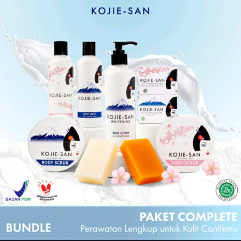 Kojie San | Skin Care Paket Lengkap | 1 SET PERAWATAN KULIT | KOJIC ACID ● GLOW SKIN ● GOATS MILK | 