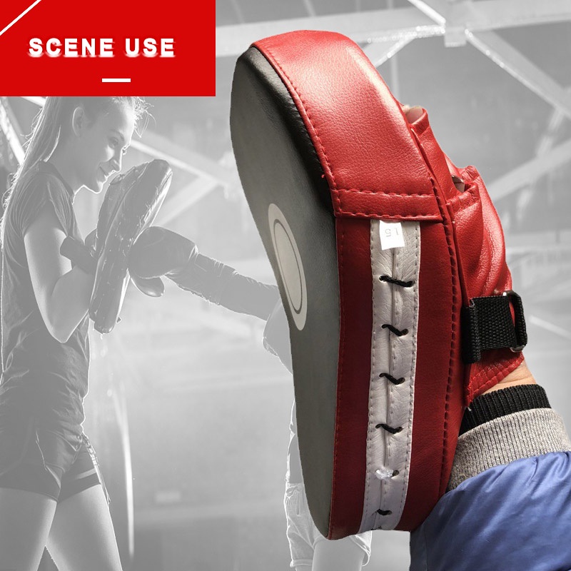 Muay Thai Tinju Melengkung Target Tangan Sanda Latihan Boxing pad - muaythai pad - target punching mid - target pukul tinju - focus Punching Mitts Boxing Mitt Focus Pad Box for MMA Target Thai Punch Training Strike Target Hand Pads Martial Arts Shield