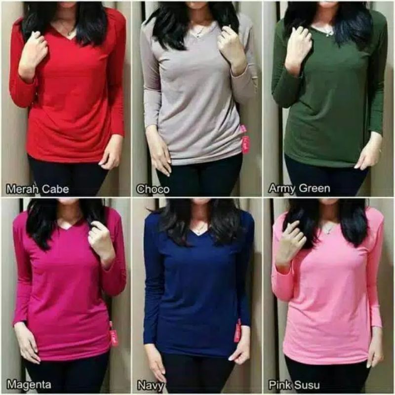 KAOS BELLE ORIGINAL 100%  L XL XXL  V NECK