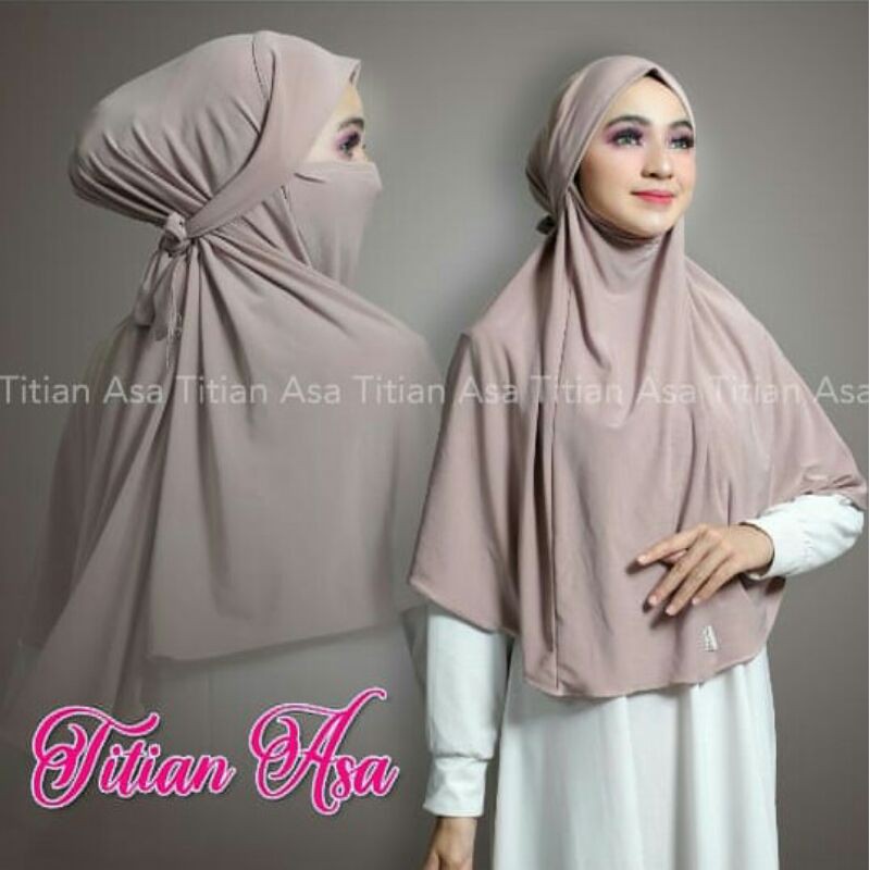 KHIMAR CADAR 2 IN 1/FRENCH KHIMAR NIQOP/BERGO CADAR/JILBAB CADAR/KERUDUNG CADAR/SIZE L