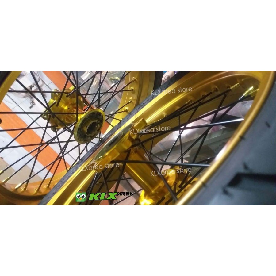 Velg Supermoto Velk Sumo Klx wheel set PSW Gold Tanpa Ban