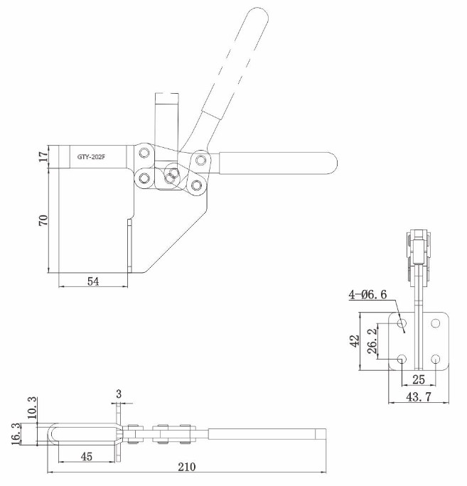 Toggle Clamp Vertical GH 202F GTY 202 F setara WIPRO TCH-921 280kg