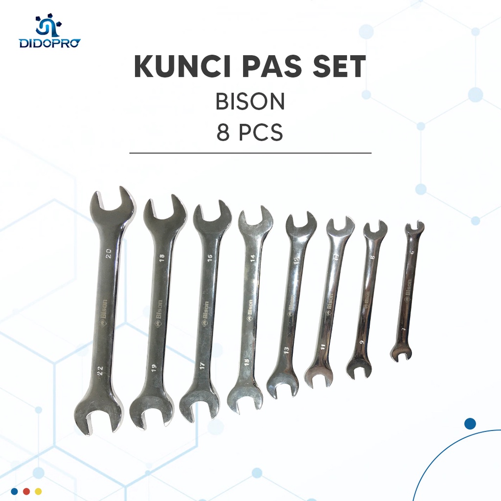 Kunci Pas set 8pcs BISON - Double Open-end Wrench Set 8 Pcs BISON