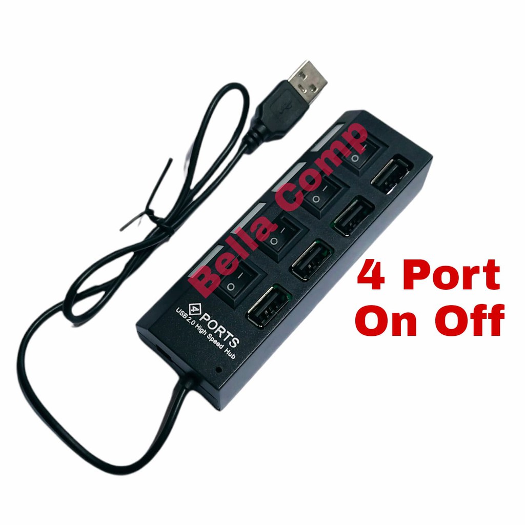 USB Hub 4 Port Output On Off Saklar Lampu USB 2.0 Hight speed