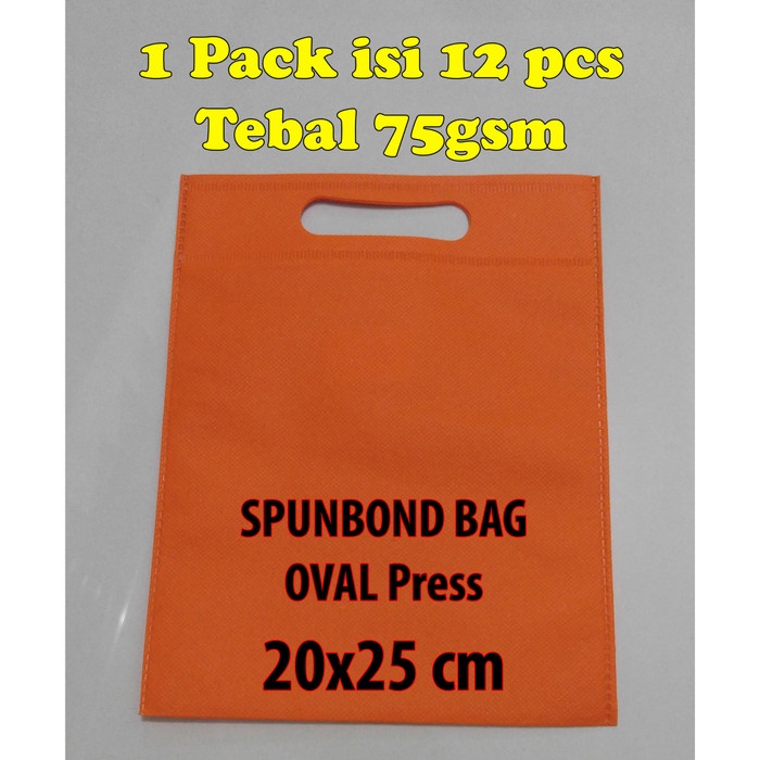 

NEW [PCS] Spunbond Goodie Bag / Tas Kain / Oval Press Polos uk. 20x25cm