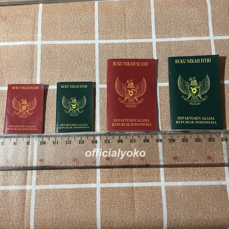 Replika Sepasang Buku Nikah Glossy / Hiasan Mahar Buku Nikah