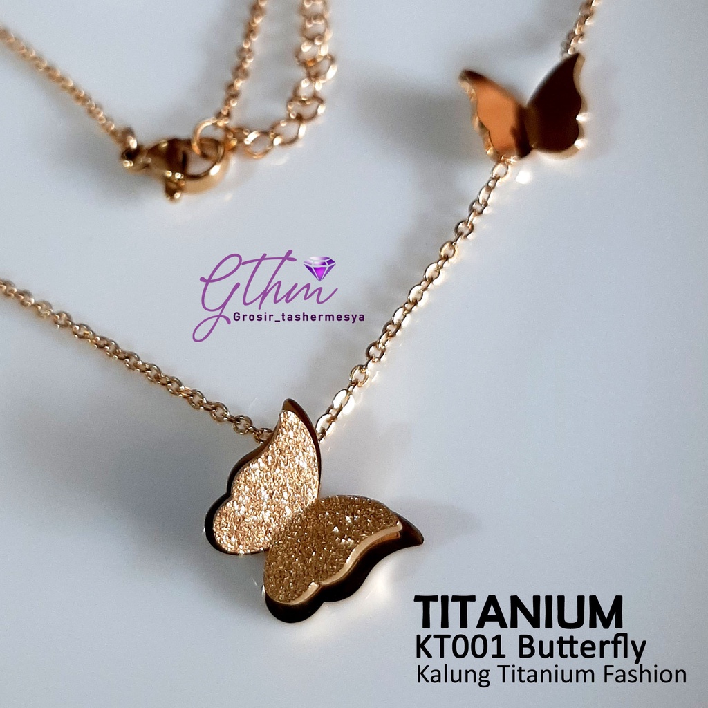 Gthm Kalung wanita titanium kupu-kupu butterflies kt005 style korea