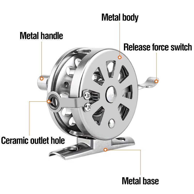 Fishing Reel / Penggulung Senar Pancing Rasio 1: 1 Bahan Aluminum Alloy Untuk Memancing Di Laut / Es