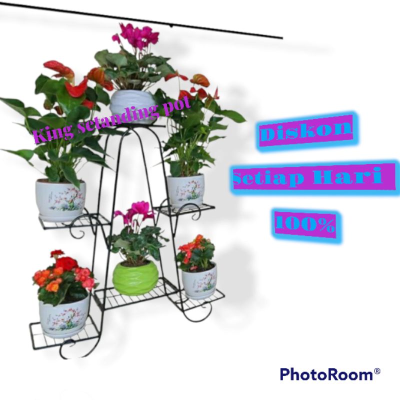 RAK BUNGA BESI/STANDING POT CANTIK COCOK UNTUK DEKORASI DEPAN RUMAH DEKORASI TAMAN HALAMAN RUMAN DLL