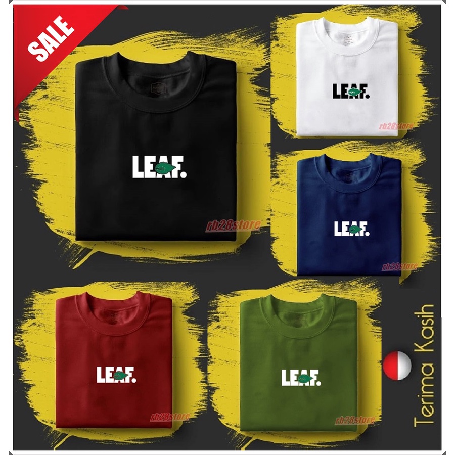 LEAF OG Logo Classic Black T-Shirt | Kaos Pendek Pria Cotton Combed 30s Leaf | T-shirt Cotton man or woman style | Leaf T-Shirt Smiling Sun Black | Kaos DISTRO LEAF T-shirt Distro Fashion 100% Combed 30s Kaos Tulisan korea 3D Brand Distro