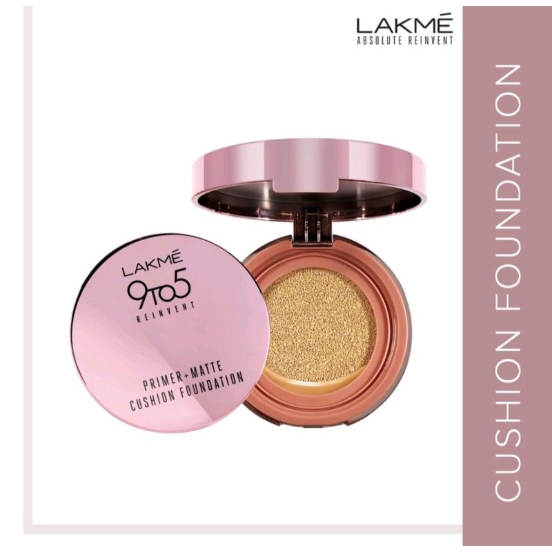 Lakme Make Up Cushion Foundation Primer Matte 03 Medium Honey 9to5 Velvet Matte