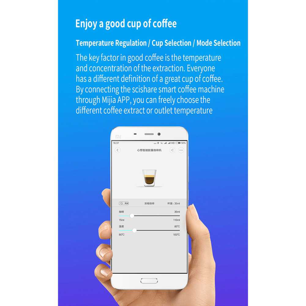 Xiaomi SCISHARE Mesin Kopi Espresso Coffee Maker 19 Bar with App S1102