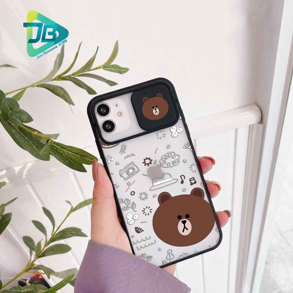 SOFTCASE SLIDE KAMERA BEAR OPPO VIVO SAMSUNG XIAOMI REALME IPHONE ALL TYPE JB4972