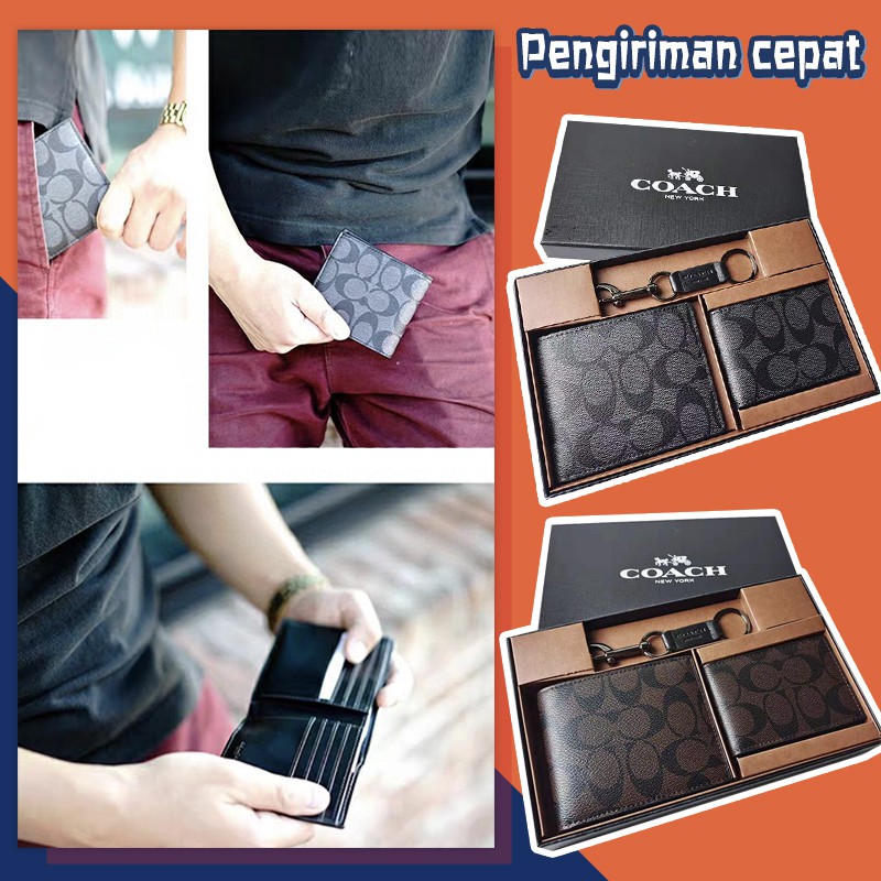 Coach Dompet / Waktu terbatas Keychain pengiriman gratis/Dompet Kartu * F74993