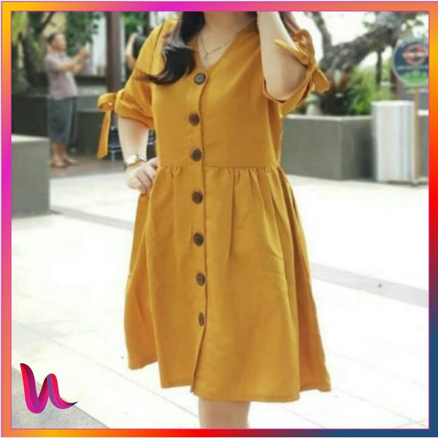 Dres Remaja ABG Trendy Model Lengan Pendek Polos Bahan Wolfis All size Fit L